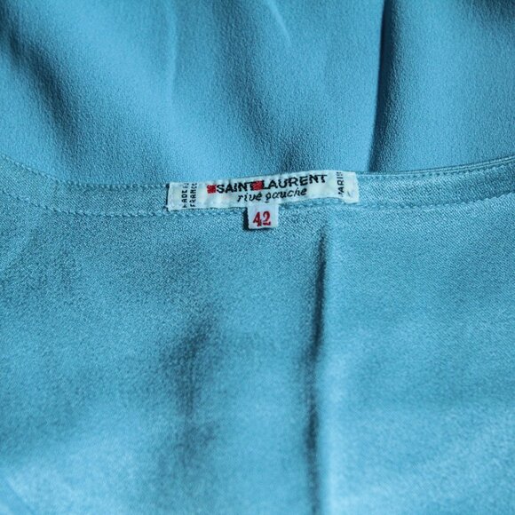 80's YSL Yves Saint Laurent top tank, icy blue - Picture 3 of 3